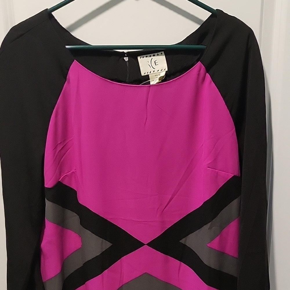 Ice Black and Pink Long Sleeve Dress - Picture 3 of 4